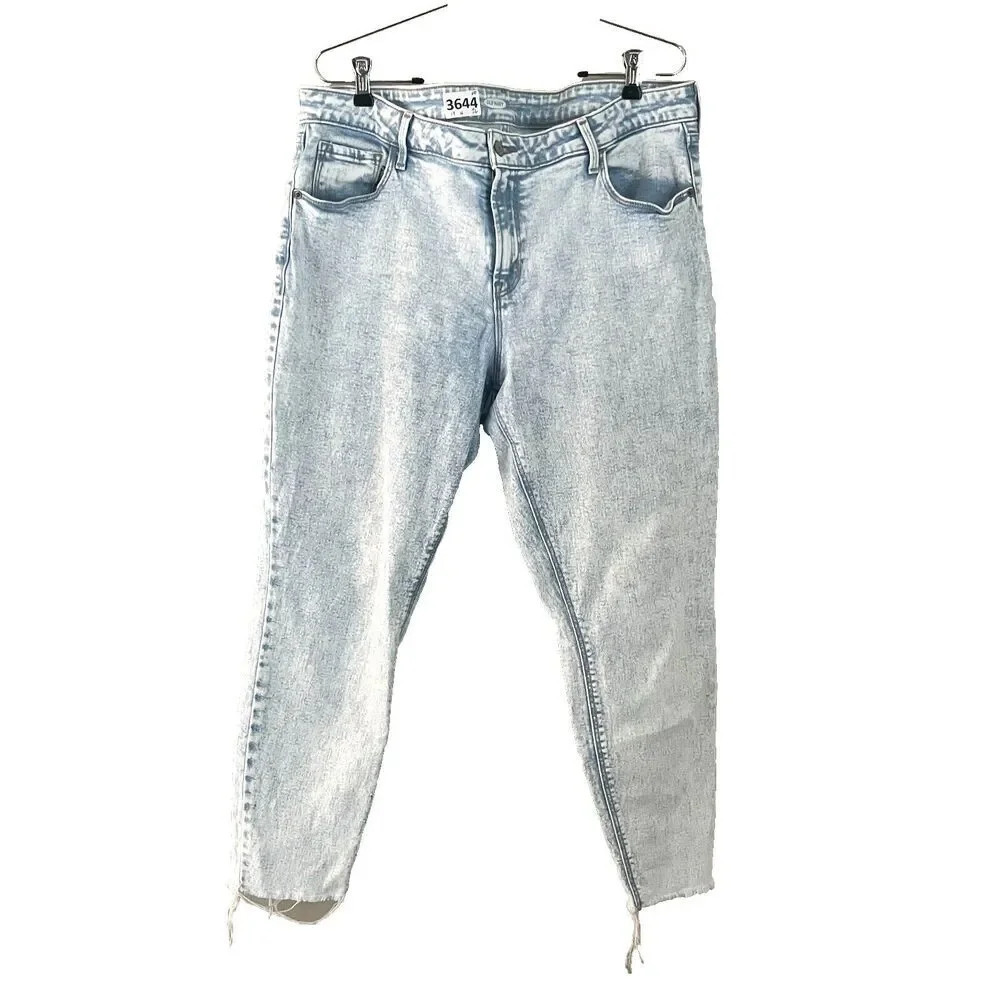 Old Navy Womens Light Blue Rockstar Super Skinny Ankle Jeans 16 Denim Raw Hem
